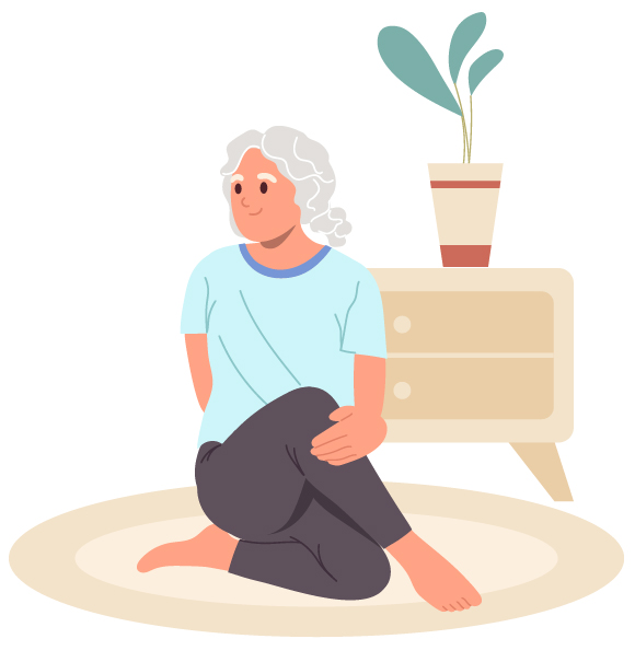 elderly person sitting comfortably in a cozy living room surrounded by houseplants showcasing relaxed lifestyle and comfort living choices