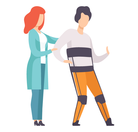 a therapist assists a person in mobility rehabilitation using leg braces and support for recovery and strength training 3 tips